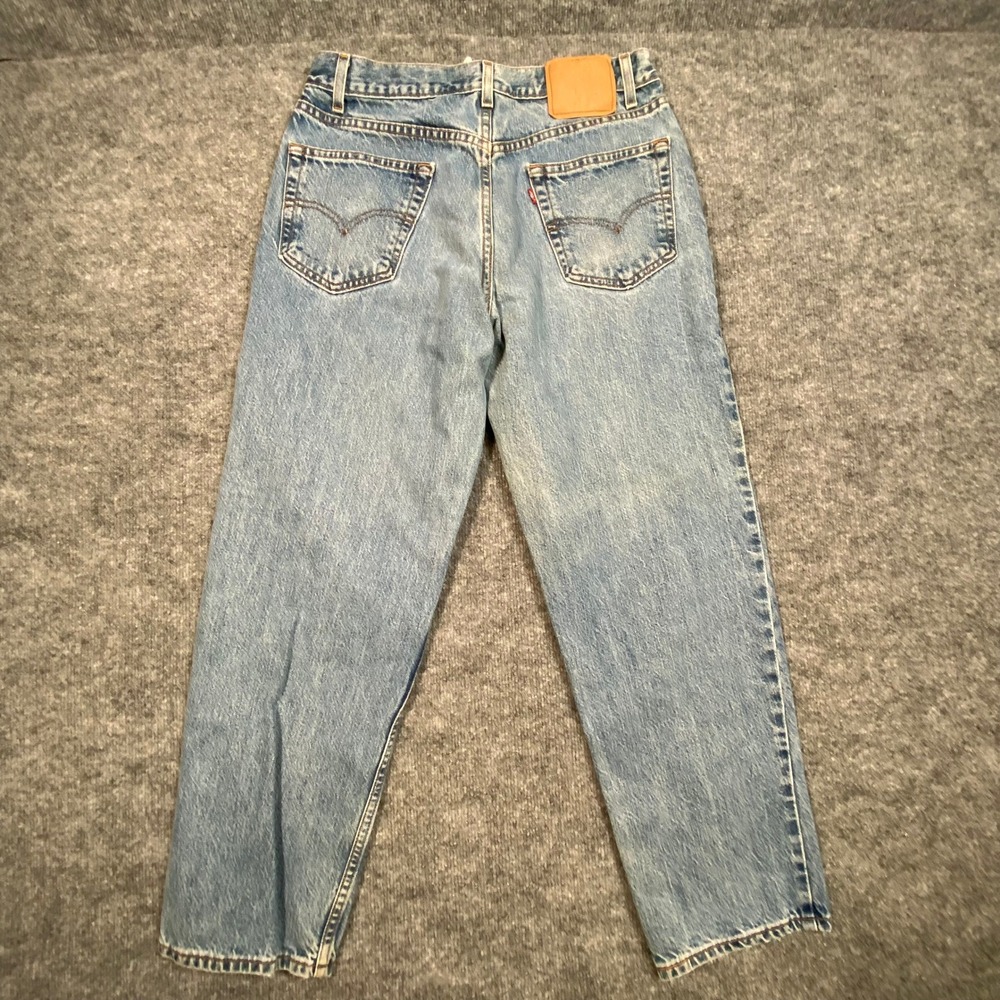 Levis 550 Mens Relaxed Fit Tapered Leg Light Wash Denim Jeans 34x29 Vintage